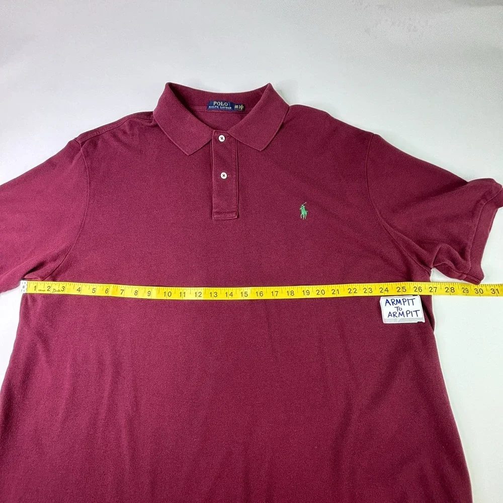 Polo‎ Ralph Lauren Polo Shirt Men's 2XB Burgundy Shirt Sleeve Pony Logo